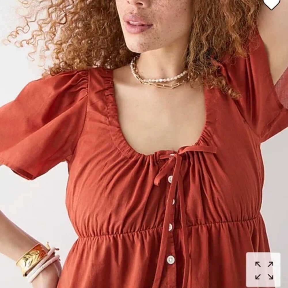 J. Crew Rust Button-Down Coverup - image 2